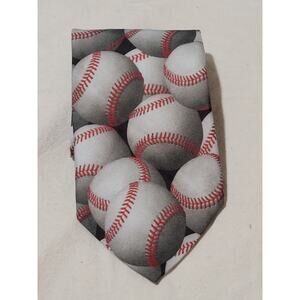 Vintage Ralph Marlin 1995 Men Tie 58" x 4" USA Baseball Sports Novelty Polyester